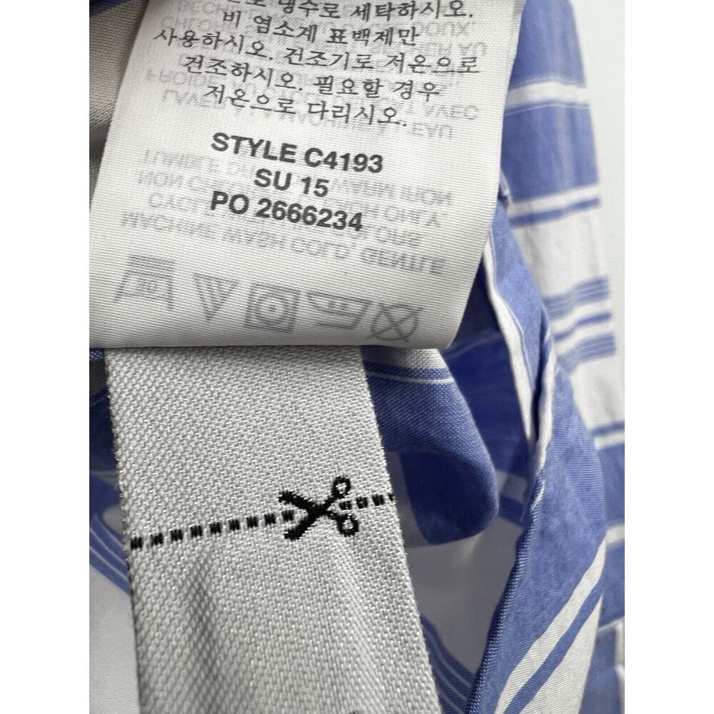 J Crew Top Womens Stripped V Neck Long Sleeve White Blue Shirt Size Medium - Picture 5 of 12